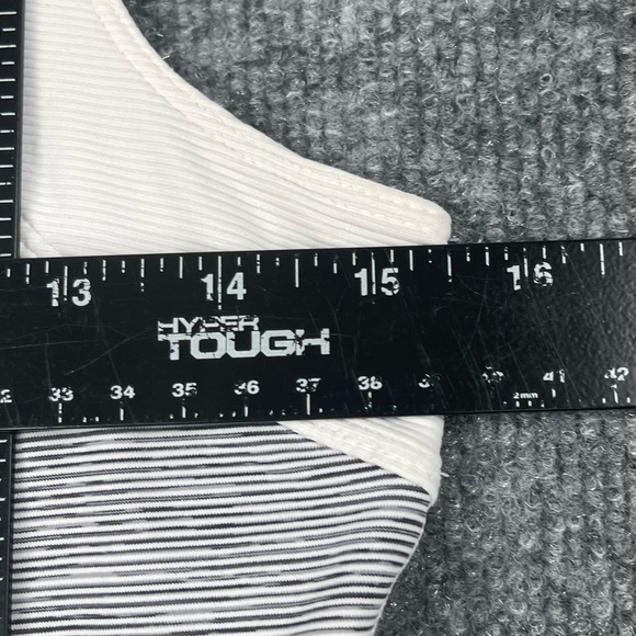 Lululemon Tank Top Womens 8 White Grey Cinch Waist Longer Length Built in Bra - Picture 6 of 12